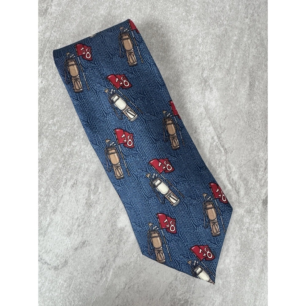 Vintage Chaps Ralph Lauren Golf Golfing Bag Tie 18th Hole‎